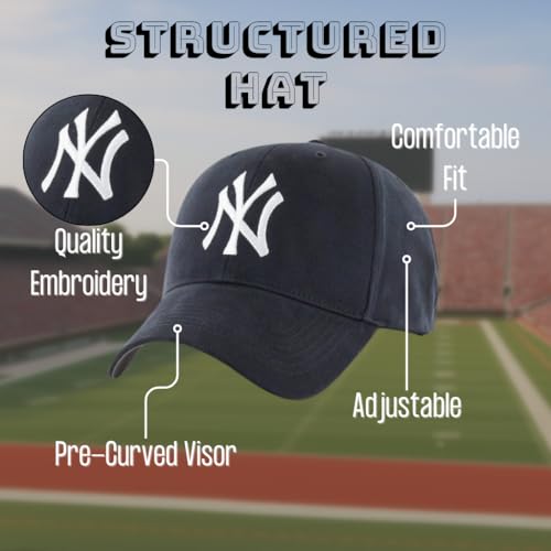 Gorra deportiva para niños New York ajustable azul miniatura 6