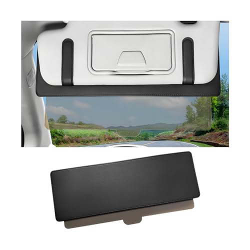SWPHRT Car Sun Visor Extender, Anti Glare Adjustable Vehicle Sun Blocker Extension with PC Lens, Polarized Convenient Automotive Windshield Sunshade Extender, Universal for SUV Sedan Truck (Black)