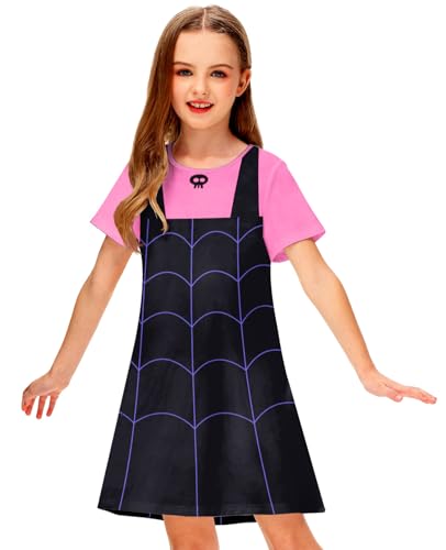 Deerose Girl Halloween Dresses Short Sleeve Summer Tropical Tshirt Dress 3-14 Years4