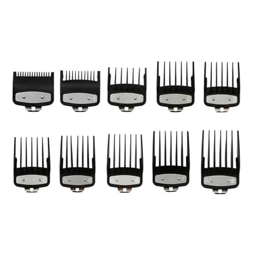 ANCLLO 10 peines guía para cortapelos, Peine de límite, guía de Corte de Pelo, Compatible con Muchas cortadoras Wahl, 10 tamaños
