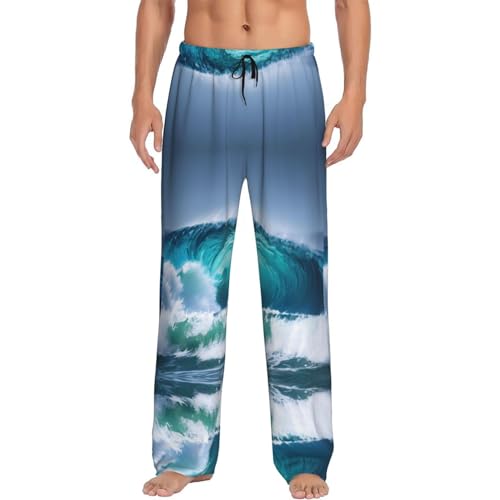 Pantalon de pyjama à jambes larges noir XXL pour homme et femme