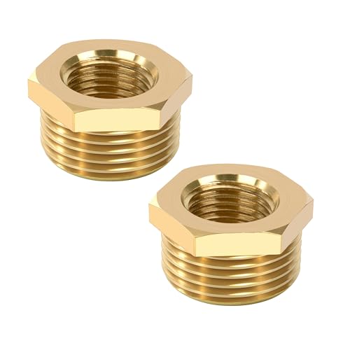 Raccord de Tuyau Fileté, 2 Pièces 1/2 Mâle à 1/4 Femelle Raccords Réducteur, Connecteur de Réduction, Réducteur en laiton Hexagonale pour le Raccordement de Tuyaux