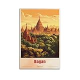 Myanmar Bugan Vintage-Reise-Souvenir-Poster, dekoratives 