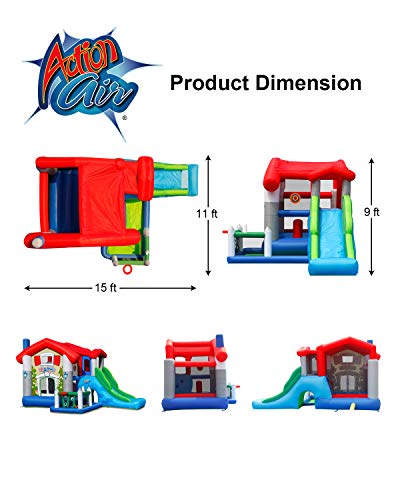 Action Air Bounce House, Bouncy Inflatable House with Blower, Jumping House for Kids with Foldable Sunroof, Love for Kids (No Balls)