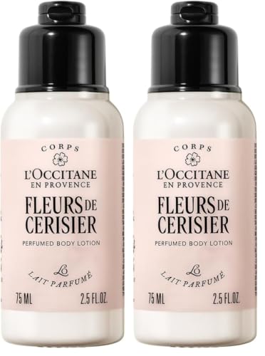 Image of L'Occitane Cherry Blossom Shimmering Lotion : Fruity and Floral Scent | Moisturizing | Softening | Enhance Glow | Vegan (Pack of 2)