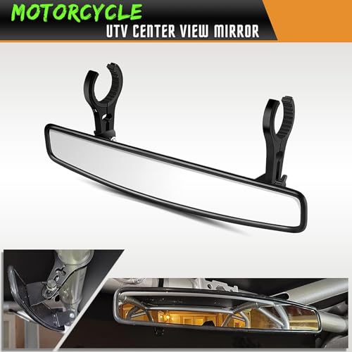 Espejo retrovisor UTV de amplio visión con soportes de aluminio y abrazaderas centrales 3