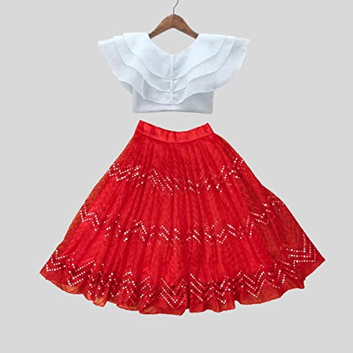Image of E-SQARE Kids Girls Georgette Silk Digital Printed Ethnic wear Lehenga Set