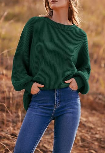 Image of PRETTYGARDEN Womens Sweaters Spring 2026 Oversized Chunky Knitted Pullover Sweater Casual Long Sleeve Crewneck Cute Sweaters