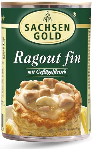 Sachsen Gold Ragout Fin 400 g Klassische Spezialität mit Geflügelfleisch & Kalbfleisch Cremig & tafelfertig Ideal zum Überbacken