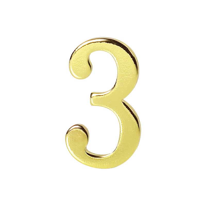 Self-Adhesive House Numbers, 1.85 Inch DIY Metal Polished Address Door Numbers for Outside Front Door, Mailbox, Office, Hotel Plaques