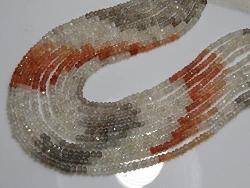 Perles rondelles en pierre de lune de 3,5 mm de qualité micro-taille pour créations joaillerie