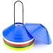 Crown Sporting Goods Multi Colored Disc Cones with Metal Transportation Caddy (Pack of 50)