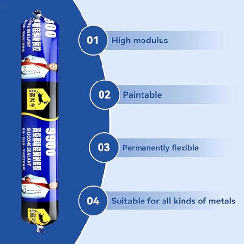 Image of Waterproof Silicone Sealant Adhesive for Roof & Leakage Repair | Weather Resistant | For Concrete, Metal, Steel, Aluminum, Tiles & Water Tank | Flexible & Paintable 750gm