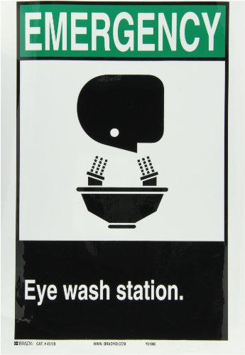 Panneau autocollant Eye Wash Station Brady pour signaler les douches oculaires