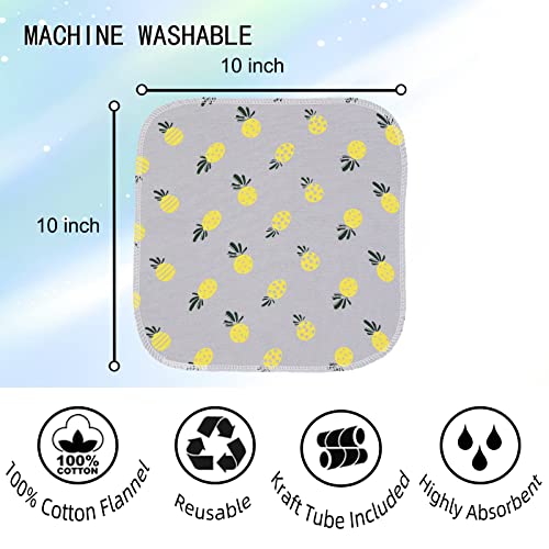 Paperless Towels Roll Washable Cotton Cloth, Reusable Paper Towels - 25 Pack with Durable Cardboard Roll - 10