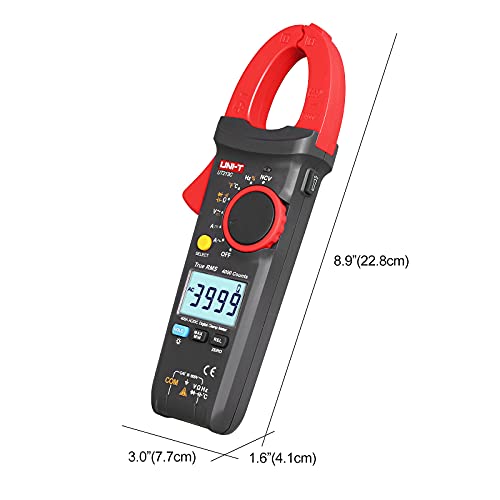 Image of UNI-T Clamp Meter UT213C AC DC Amp Meter Clamp Multimeter Tester 400A TRMS Auto Ranging 4000 Counts HVAC Voltmeter Frequency Ohmmeter Capacitor Tester Temperature Continuity Tester Diode