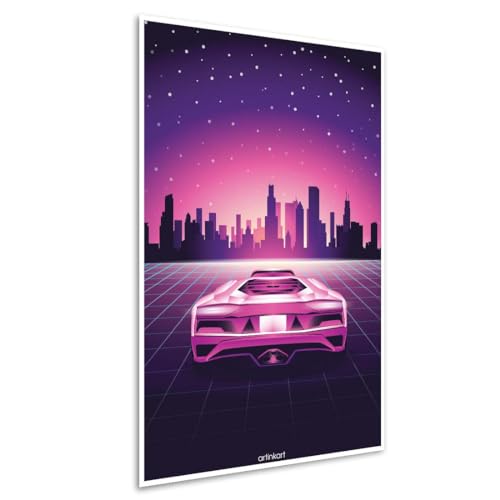Image of ArtinKart- 80s Car Posters For Wall, Retro Posters for Wall, Poster for Boys Room, Poster for Room Aesthetic, Pop Art (Paper, 12X18 Inches, Unframed)