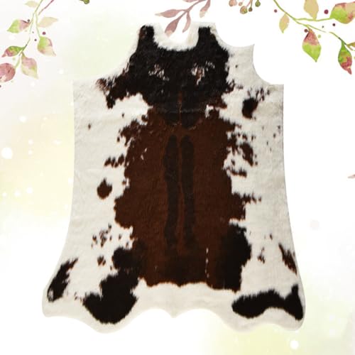 Alfombra de vaca imitación negra irregular VALICLUD para decorar el salón 7