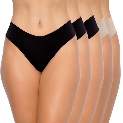 ART ÍNTIMA - Kit 05 Calcinhas Sem Costura Corte a Laser - Modelo Fio Dental Tanga Sexy - Não Marca n