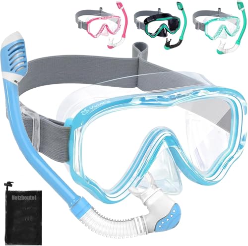 Kit de plongée enfant 4-14 ans avec masque 180° et tuba réglable