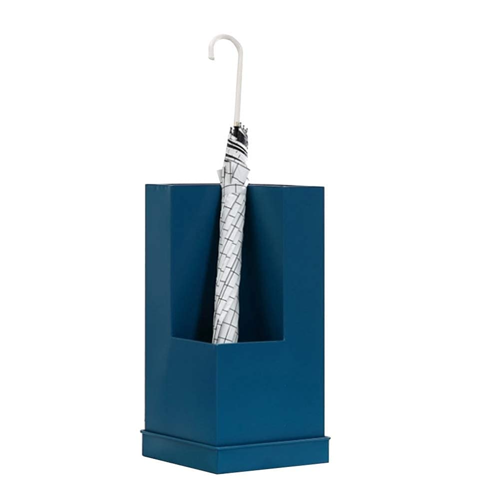 Gardeneea Umbrella Stand, Umbrella Stand Rack,Umbrella Stand Creative Wrought Iron,Home Hotel Umbrella Drain Stand,Removable Drip Tray,White (Blue)