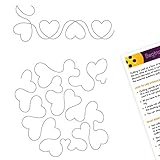 Generic Quilting Creations Stencils for Machine and Hand Quilting,2 Reusable Heart Design Plastic Quilt Stencil Template for Borders,Background,Block Patterns,Stencil Set Includes Guide