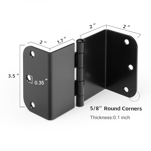 Haidms 12 Pack Offset Hinges Matte Black 3.5 Inch with 5/8'' Radius Corner Expandable Door Hinges for Heavy Duty Exterior Interior Doors by Haidms - Image 2