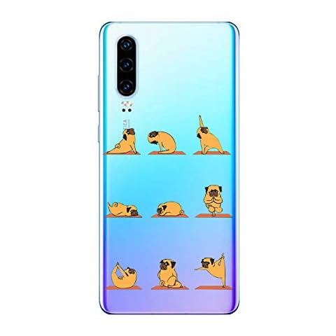 Oihxse Transparente Funda para Huawei Y5 2018/honor 7s Ultrafina Silicona Suave TPU Carcasa Interesante Perro Patrón Flexible Protectora Estuche Antigolpes Anti-Choque Cover