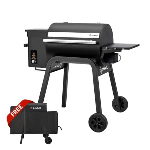 Brisk It Zelos-450 Electric Wood Pellet Smoker Grill – A.I. Smart BBQ Grill with WiFi, 7-in-1 Outdoor Grill & Smoker, PID Controller (Up to 500°F), 450 sq.in Cooking Area, Meat Probe