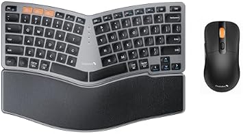 ProtoArc EK04 Mini Ergonomic Keyboard and EM15 Bluetooth Mouse