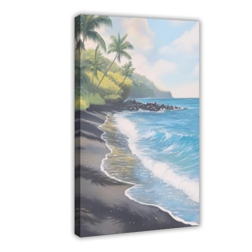 Toile plage sable noir Vickers pour habiller un mur vide