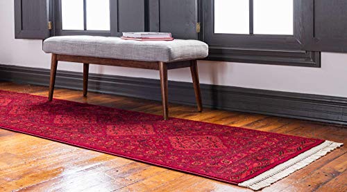 Tapete Unique Loom Tekke 80x305 cm Rojo/Negro miniatura 2