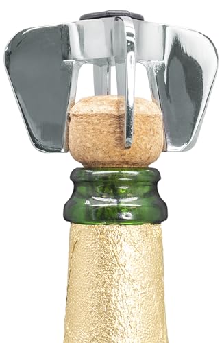 VB VIN BOUQUET FID 1539 Abridor de Champán y Cava Cromado, Agarre Seguro y Apertura sin Esfuerzo, Diseño Compacto y Resistente