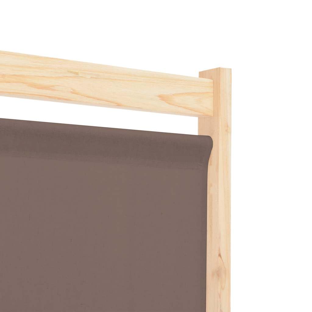 vidaXL Cloison de séparation 6 Panneaux Marron 240 x 170 x 4 cm Tissu