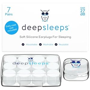 Deep Sleeps Bouchons d’oreille en silicone pour le sommeil Bouchons d’oreille réutilisables de qualité supérieure pour le sommeil 6 paires Favorisent le sommeil profond NREM Réduisent le bruit de 27db