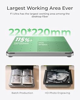 xTool F1 Ultra Deluxe Bundle, 20W Fiber & Diode Dual Laser Engraver with Auto Conveyor, RA2 Pro, SafetyPro AP2 Smoke Purifier, Auto Streamline Production 3D Laser Engraving Machine with Smart Camera
