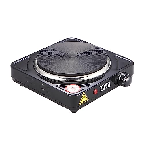 1500W Single Hot Plate - Black Ring Stove Hob - Portable & with Adjustable Thermostat - Cast Iron Heating Plate - Best for Cooking - Zuvo - Image 7