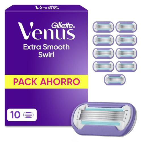 Gillette Venus Deluxe Smooth Swirl Cuchillas de Afeitar Mujer, Pack de 10