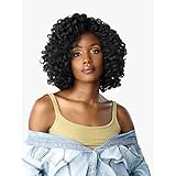 Sensationnel Curls Kinksandco Half Wig - Role Model Synthetic Instant Weave Updo Full Cap for Natural 3C to 4C Hair Textures (1B OFFBLACK)