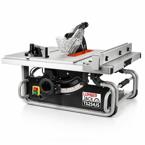 LUMBER JACK Portable Table Saw Multi-Purpose 10 254mm Compact for Heavy Duty Professional and Jobsite Use 2000W Induction Motor 230V Height & Angle Adjustment