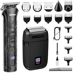 Ufree Foil Shaver and Beard Hair Trimmer Set, Men Electric Razor，Mens Gifts | T-Blade Line with 1-10mm Comb, Zero-Gap, Type-C, LED Display, Versatile for Mustache, Stubble, Nose and Crisp Edges