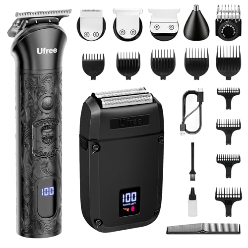 Ufree Beard Trimmer for Men, Foil Shaver Electric Razor, Shavers for Body Face Nose Ear, Cordless
