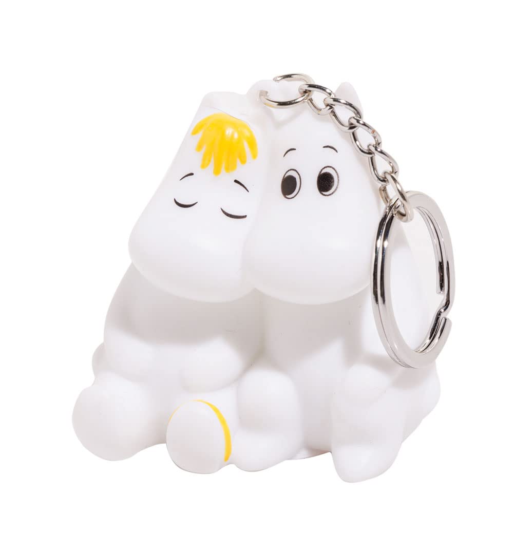 Truffleshuffle Men's White/Off White Moomin Snorkmaiden And Moomintroll Light Up Keyring