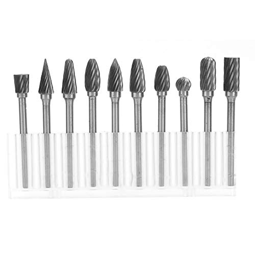 Juego de 10 fresas rotativas de carburo de tungsteno 1/8 miniatura 6