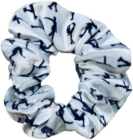 Sportybella Skate Scrunchie - Girls Figure Skating Hair Accessories- Ice Skater Black and White Premium Velvet Elastic Scrunchie for Skaters
