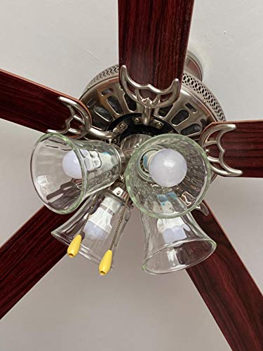 Image of Ceiling Fan Light Covers, Clear Hammered Style Bell Glass Shade, Lighting Replacement Glass Shade Standard 2-1 /8 inch Fitter Size, Perfect Ceiling Fan Globes Replacement Glass Accessories, Pack of 4
