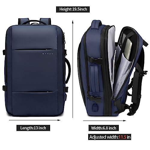 BANGE-Travel-BackpackFlight-Approved-Carry-On-Backpack-for-Travel-Water-Resistant-Durable-fit-17-inch-LaptopLarge-Business-Weekender-Luggage-Backpack-for-Men-women-1908L-blue