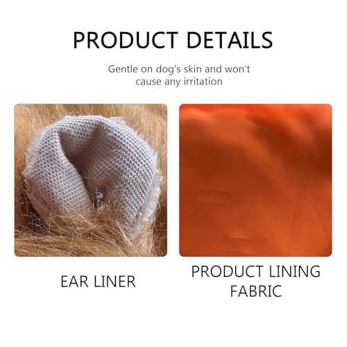 MUNSKT Löwenmähne Perücke mit Ohren, verstellbares Haustierkostüm mit Ohren für Hundekostüme, Mähne, Löwenhaar, Hundekleidung, Kleid für Halloween, Weihnachten, Party, Aktivität, Größe L