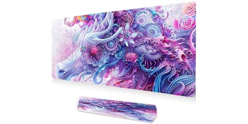 Alfombrilla de ratón XXL de 1000x400x3 mm con diseño de flor de caballo y bordes reforzados A175