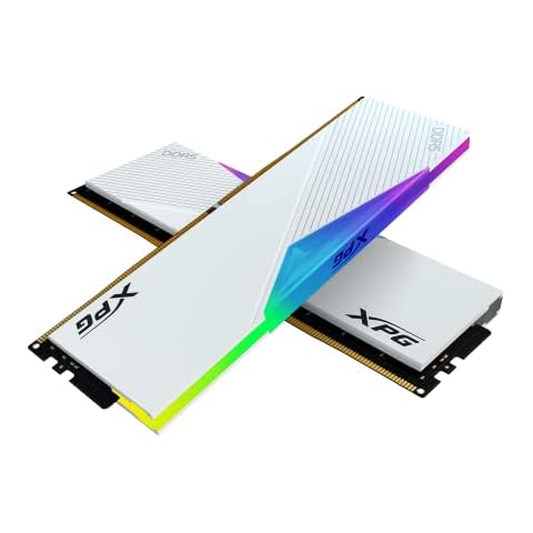 XPG Lancer RGB DDR5 6400MHz 32GB (2x16GB) CL32 UDIMM 288-Pins Desktop SDRAM DDR5 Dual Channel RAM Kit White Heatsink (AX5U6400C3216G-DCLARWH) Cover
